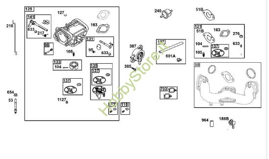 C - GRUPPO CARBURATORE E ALIMENTAZIONE CARBURANTE B&S - 40 €¦ 40R577-0002-H5 brand Stihl